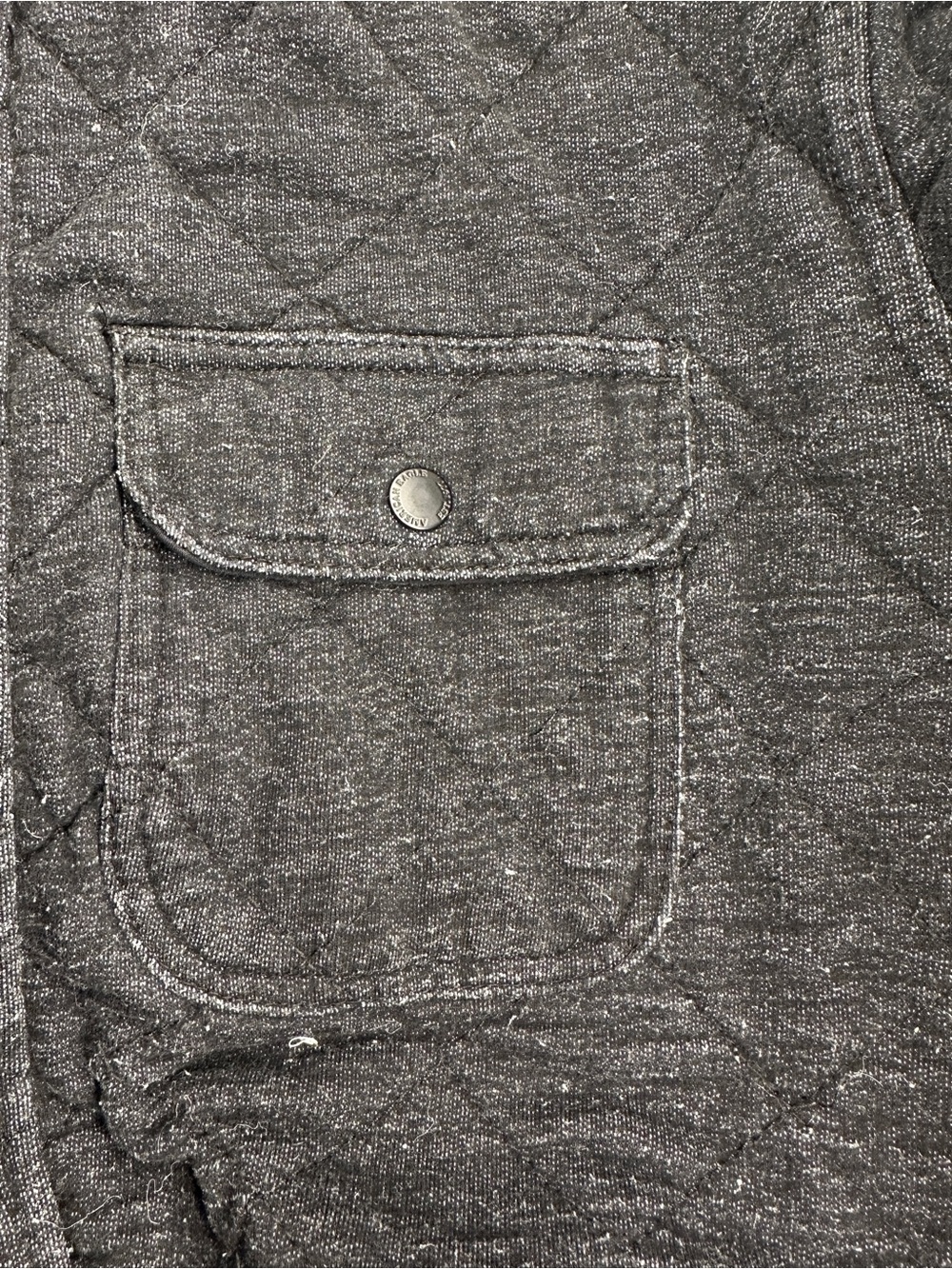 American Eagle Outfitters Black Quilted Button-Down Shirt Jacket - Picture 8 of 9